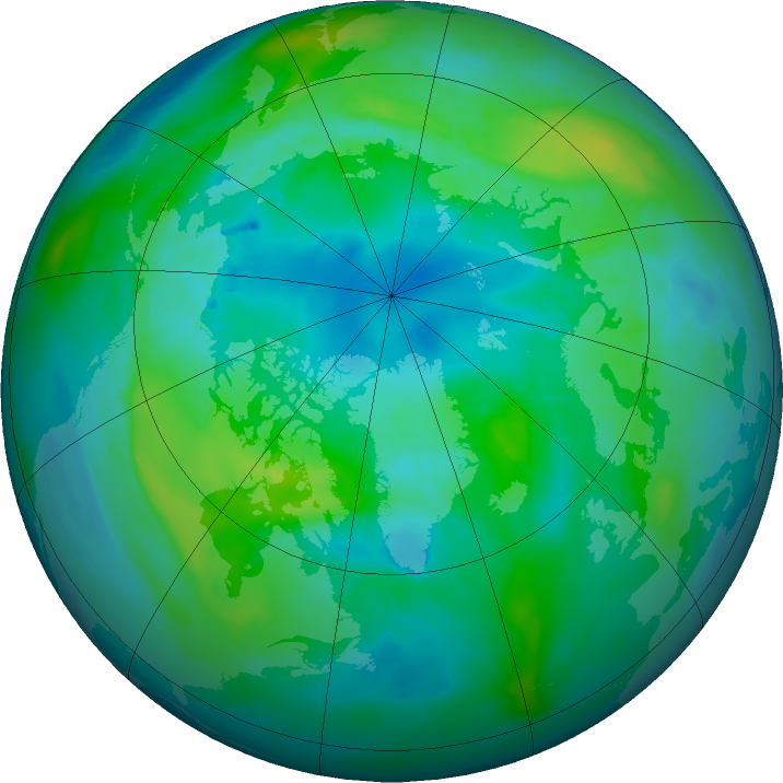 Arctic ozone map for 14 October 2015